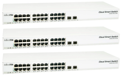 3x Switch MikroTik CSS326-24G-2S+RM 24x Gigabit 2x SFP+ Przełącznik do firmy