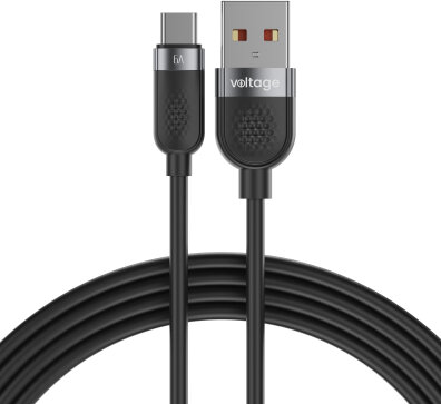 Kabel USB-A / USB-C Voltage Silicone 66W PD 100cm czarny