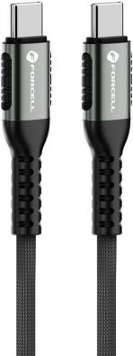 KABEL USB-C / USB-C Forcell F-Energy Cafule 200 cm 240 W 5A PD QC 4.0 CZARNY W OPLOCIE