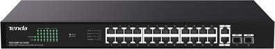 Switch PoE Tenda TEG1128P-24-410W 24xGbE 2xSFP 370W 56Gbps rack 1U