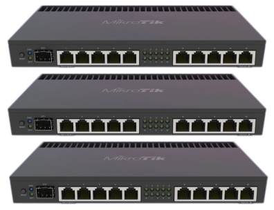 3x Router przewodowy Mikrotik Routerboard RB4011IGS+RM 10x Gigabit SFP+ PoE