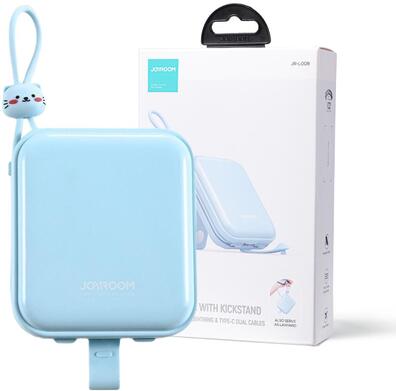 Powerbank Joyroom Cutie Series JR-L008 10000mAh Niebieski Kable USB-A USB-C