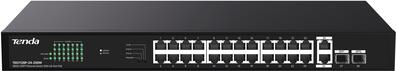 Switch PoE Tenda TEG1128P-24-250W 24xGbE 2xSFP 230W 56Gbps rack 1U
