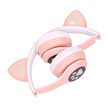 Extralink Kids Cat-Ear Wireless Headphones Różowe | Słuchawki bezprzewodowe | dla dzieci, kocie uszy, Bluetooth 5.0, Oświetlenie RGB (4)