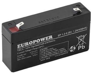 Akumulator AGM EUROPOWER serii EP 6V 1,2Ah (Żywotność 6-9 lat)