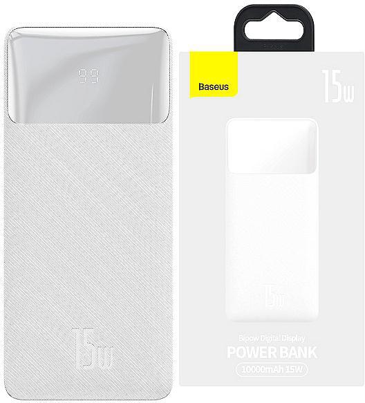 Baseus Bipow Digital Display | Power Bank 10000mAh Biały
