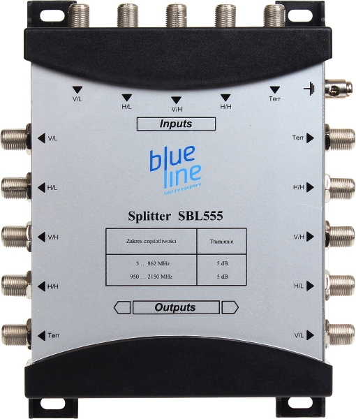 Rozgałęźnik 2 x 4 SAT + TV Blue Line SBL 555